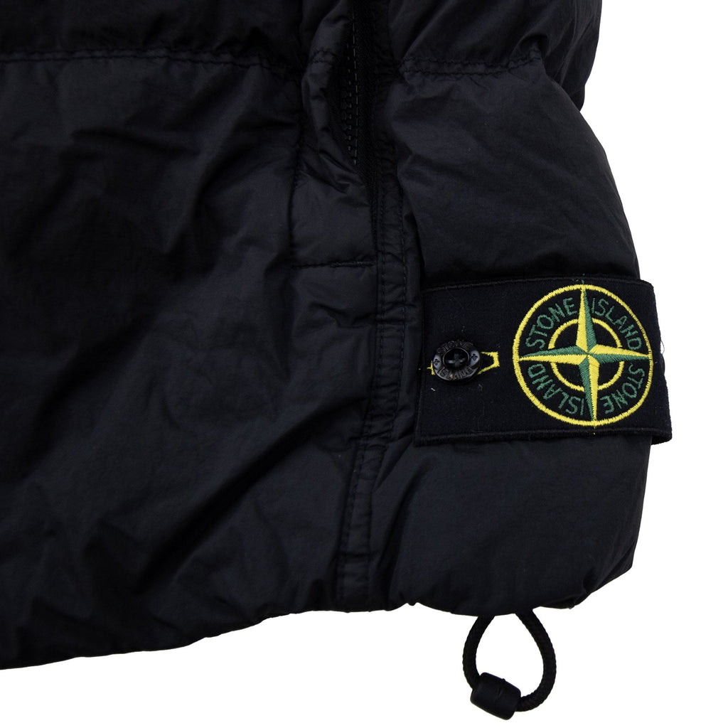 Stone Island G100003 Crinkle Reps Down Vest With Wind Resistance And Zip Pockets Black V0029