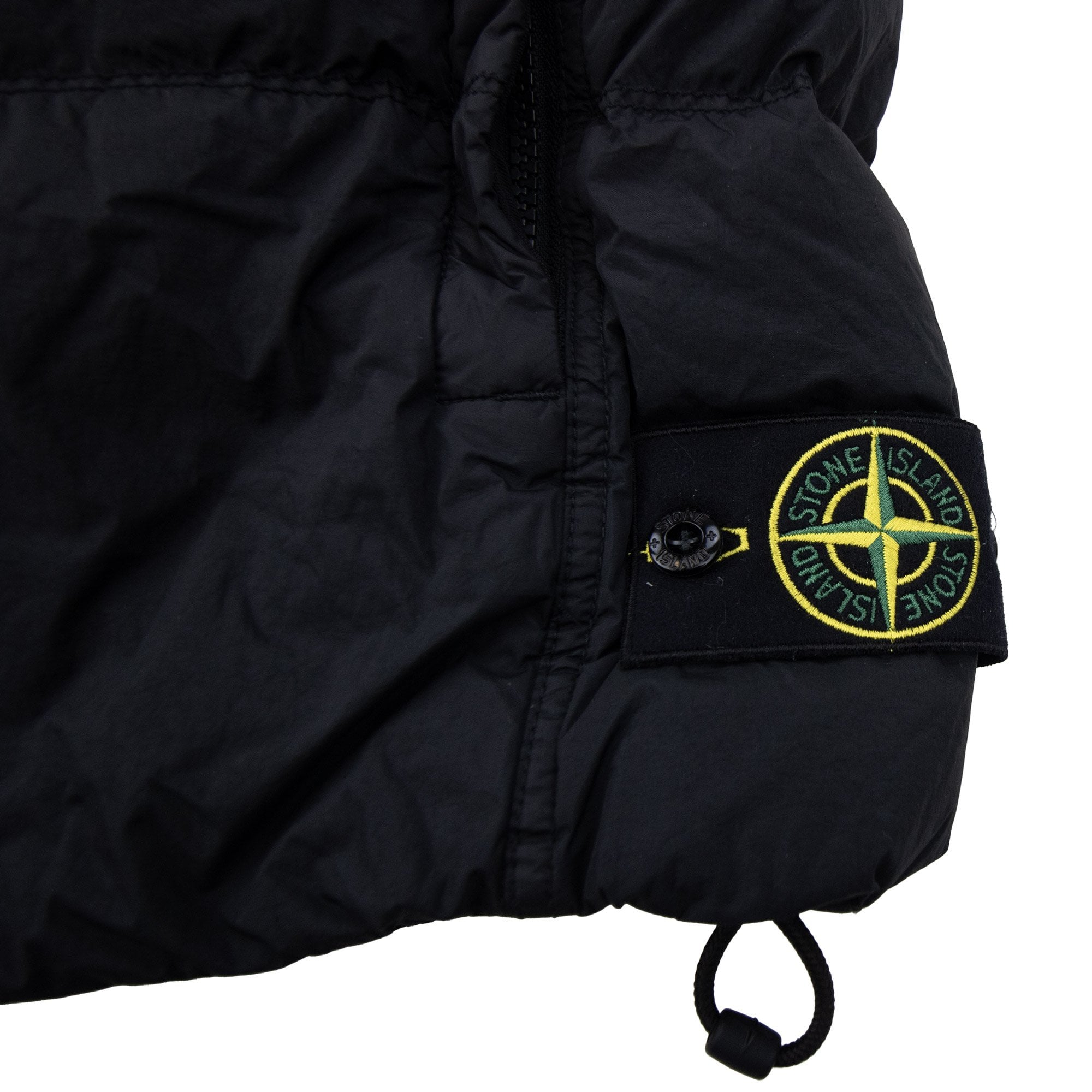 Stone Island G100003 Crinkle Reps Down Vest With Wind Resistance And Zip Pockets Black V0029