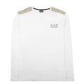 Ea7 Train Core Lux Shoulder Stripe T Shirt White/gold