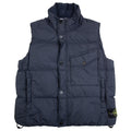 Stone Island G100003 Crinkle Reps Down Vest With Wind Resistance And Zip Pockets Navy V0020