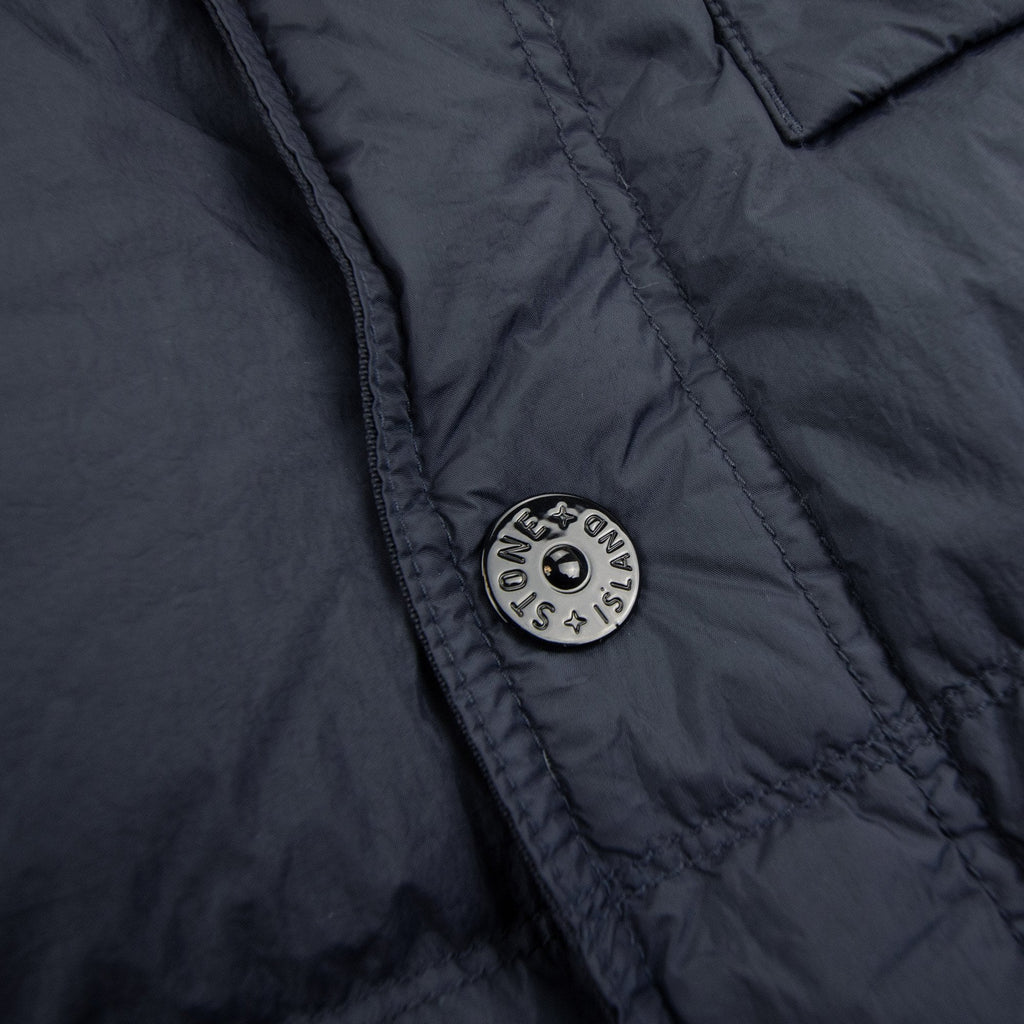 Stone Island G100003 Crinkle Reps Down Vest With Wind Resistance And Zip Pockets Navy V0020