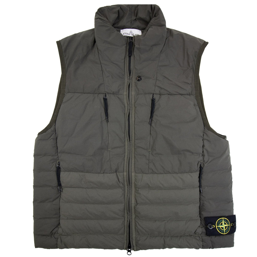 Stone Island G100004 Seamless Tunnel Down Gilet Khaki V0054