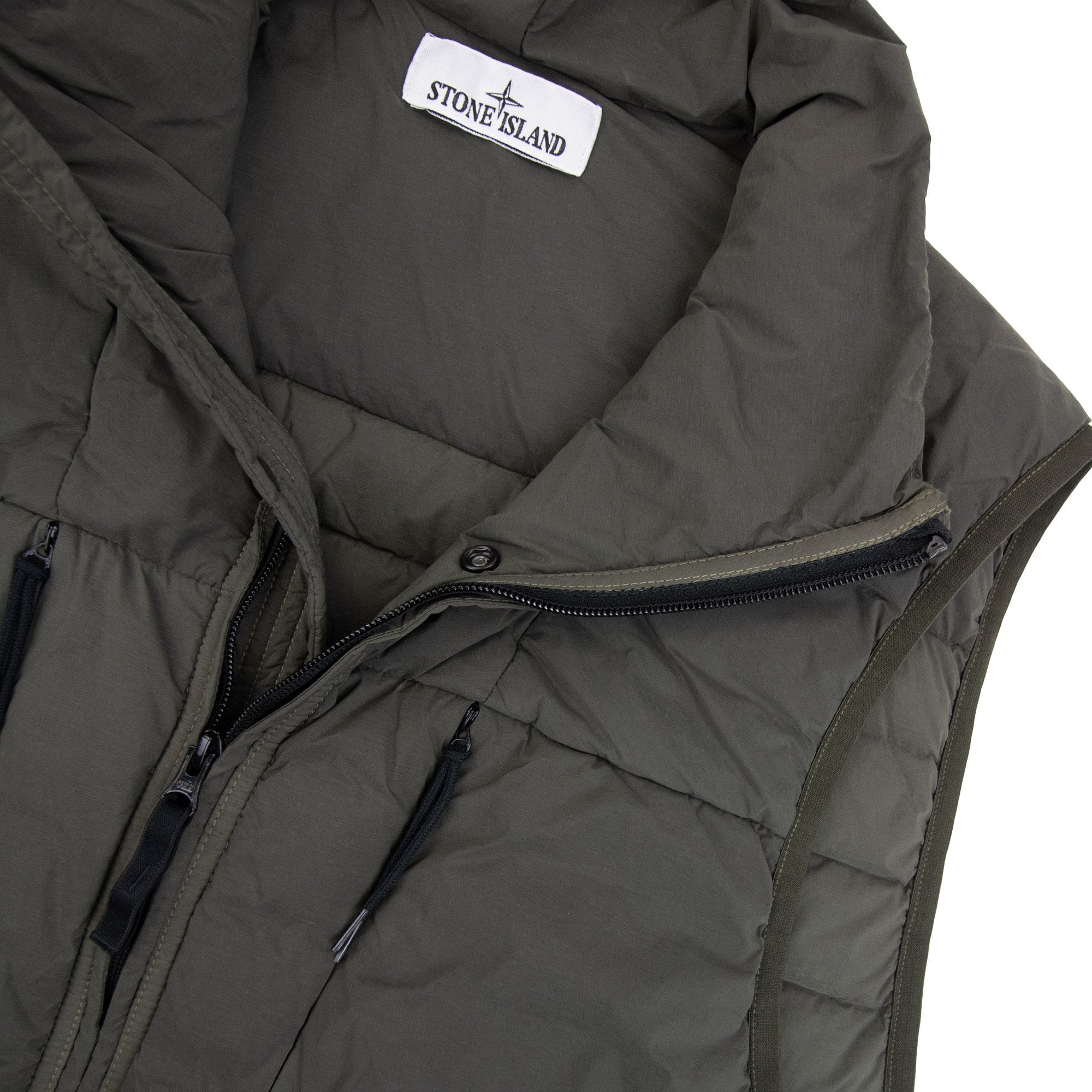 Stone Island G100004 Seamless Tunnel Down Gilet Khaki V0054