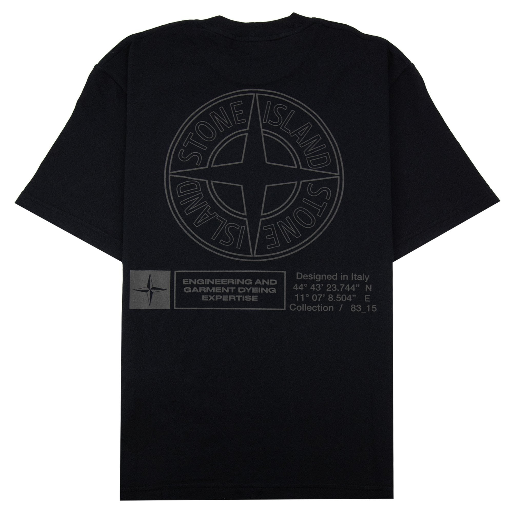 Stone Island 2100037 Regular-fit Short-sleeve T-shirt With Industrial Print Black V0029