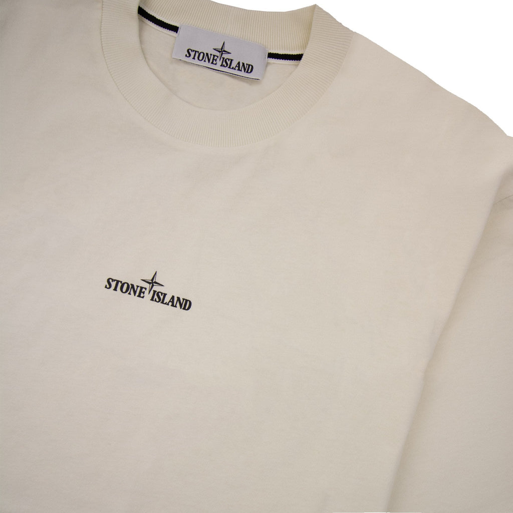 Stone Island 2100037 Regular-fit Short-sleeve T-shirt With Industrial Print Cream V0093