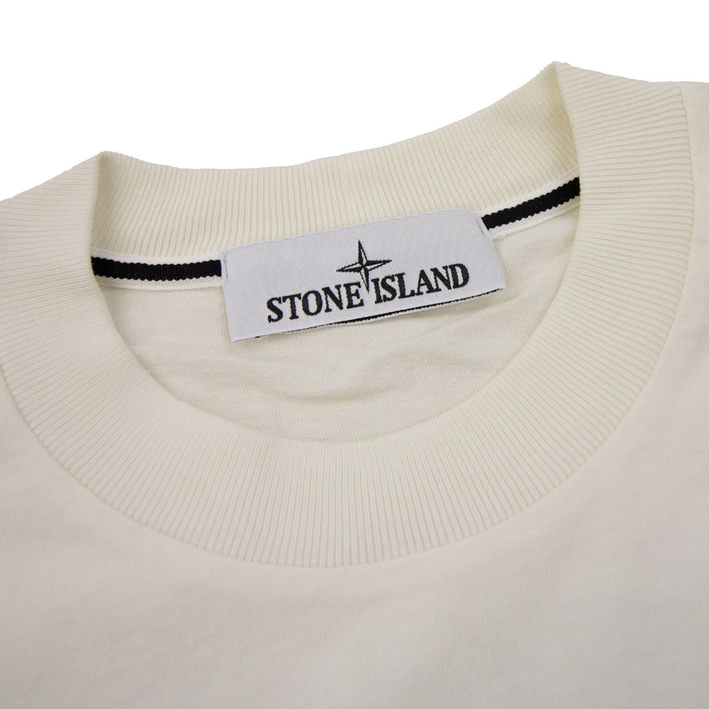 Stone Island 2100037 Regular-fit Short-sleeve T-shirt With Industrial Print Cream V0093
