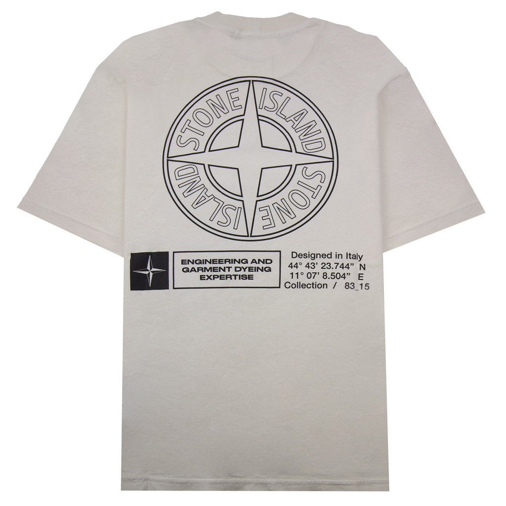 Stone Island 2100037 Regular-fit Short-sleeve T-shirt With Industrial Print Cream V0093