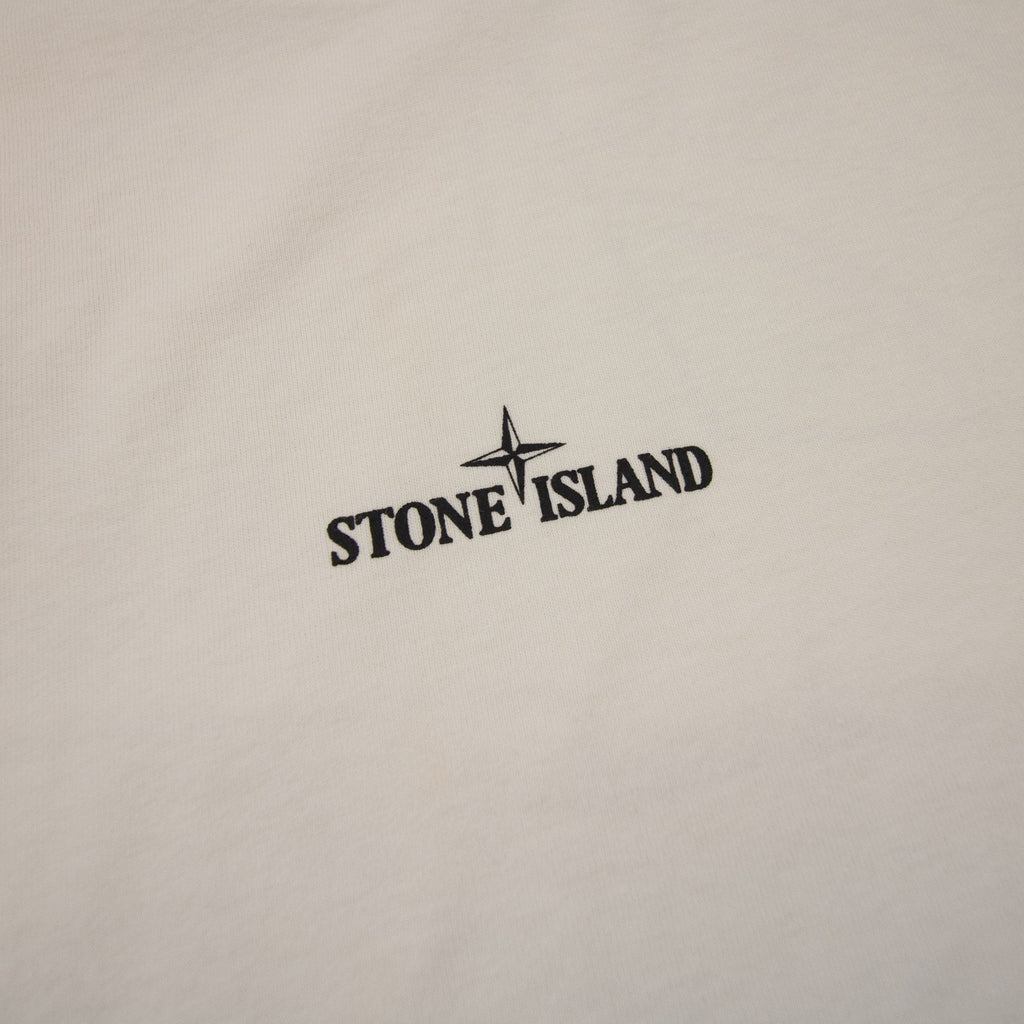 Stone Island 2100037 Regular-fit Short-sleeve T-shirt With Industrial Print Cream V0093