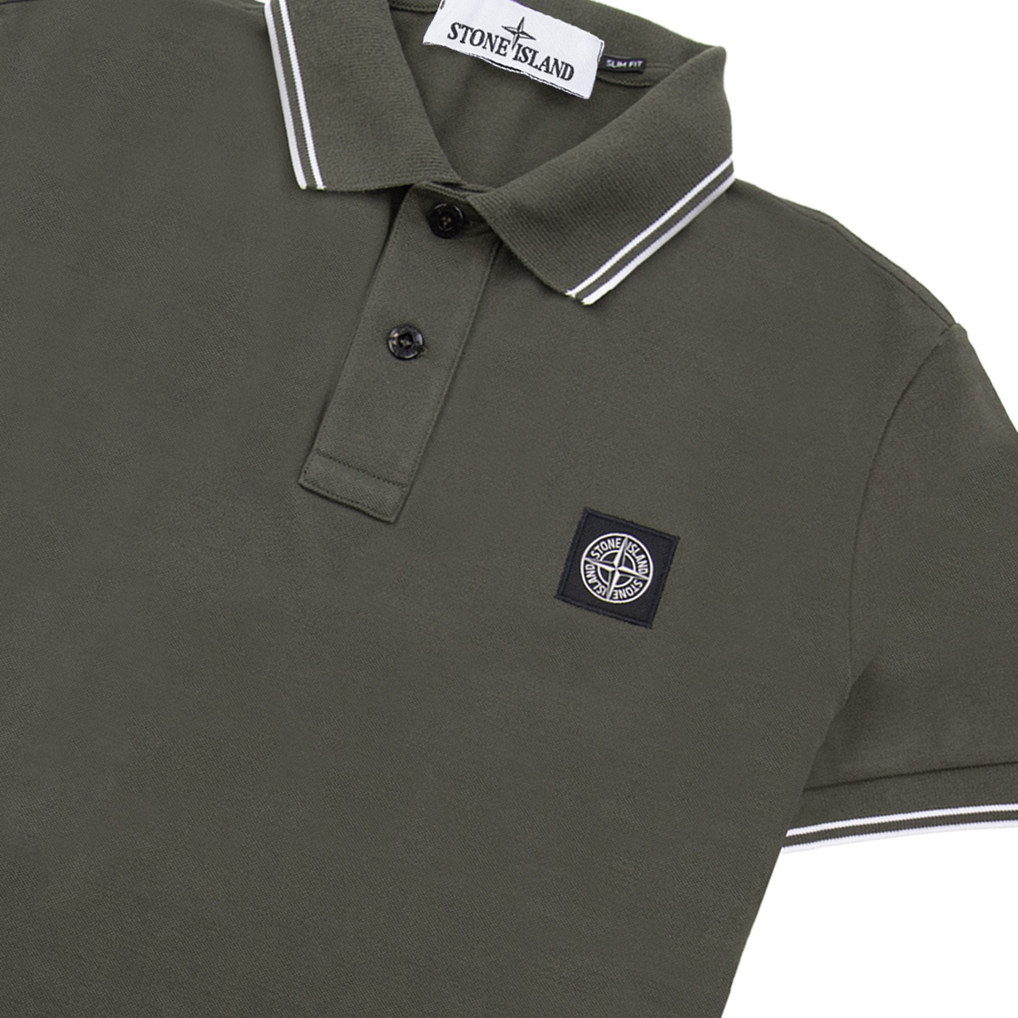 Stone Island 22s18 Slim Fit Polo Shirt Khaki V0054