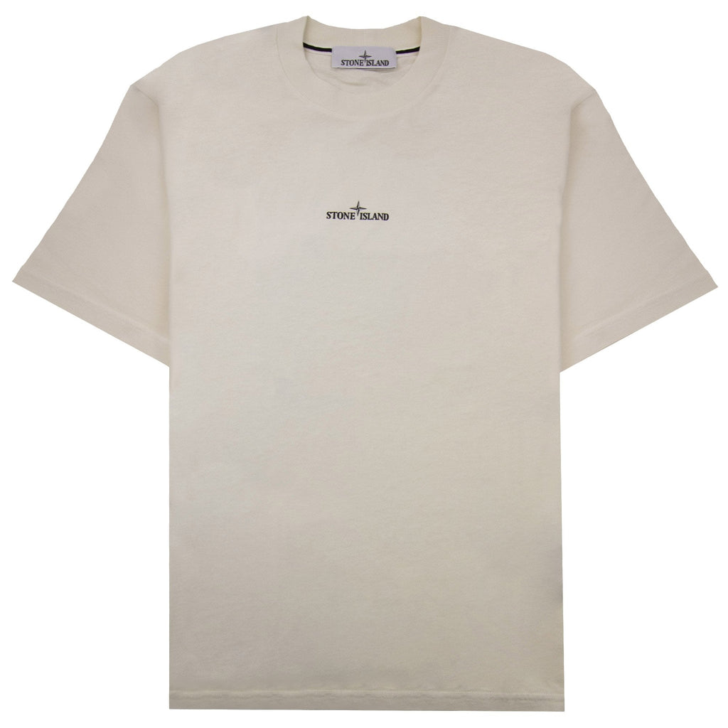 Stone Island 2100037 Regular-fit Short-sleeve T-shirt With Industrial Print Cream V0093