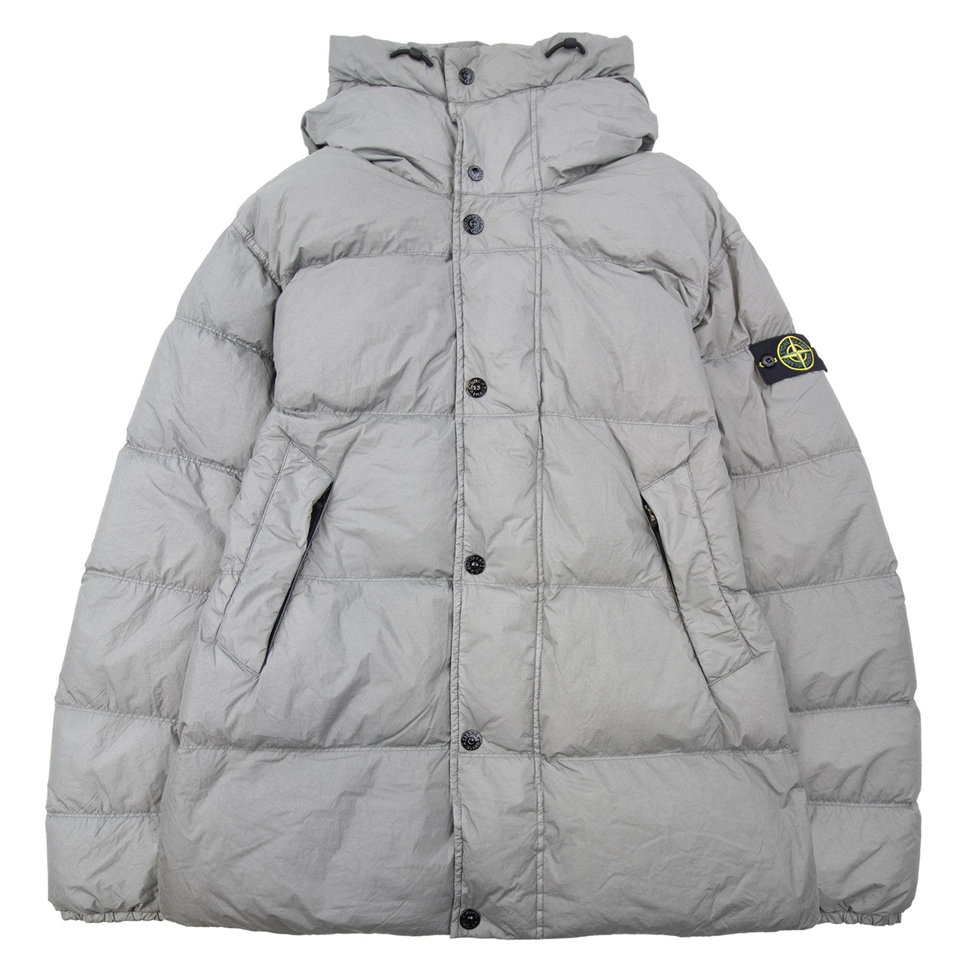 Stone Island 4100012 Crinkle Hooded Down Parka With Wind Resistance Cement V006b