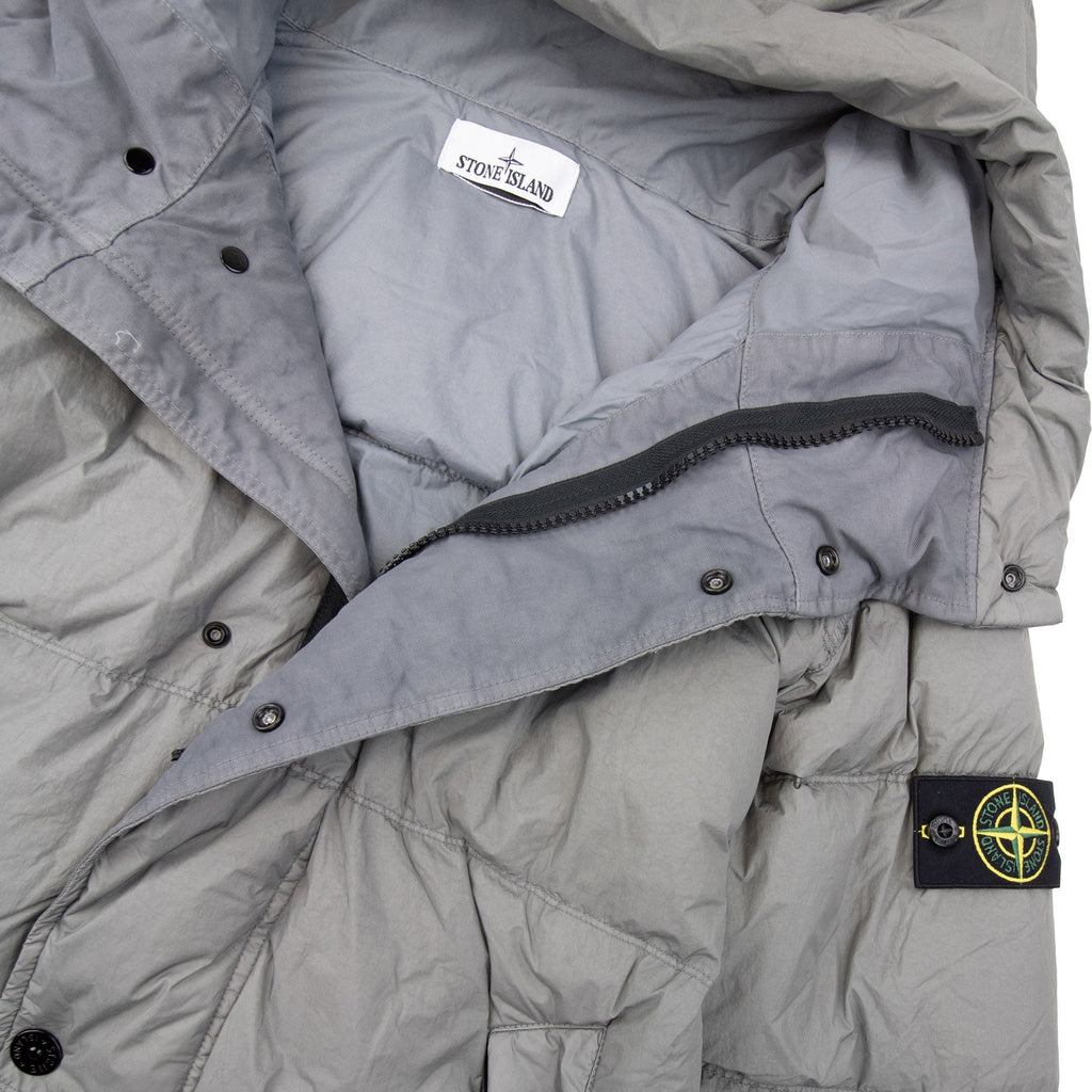 Stone Island 4100012 Crinkle Hooded Down Parka With Wind Resistance Cement V006b