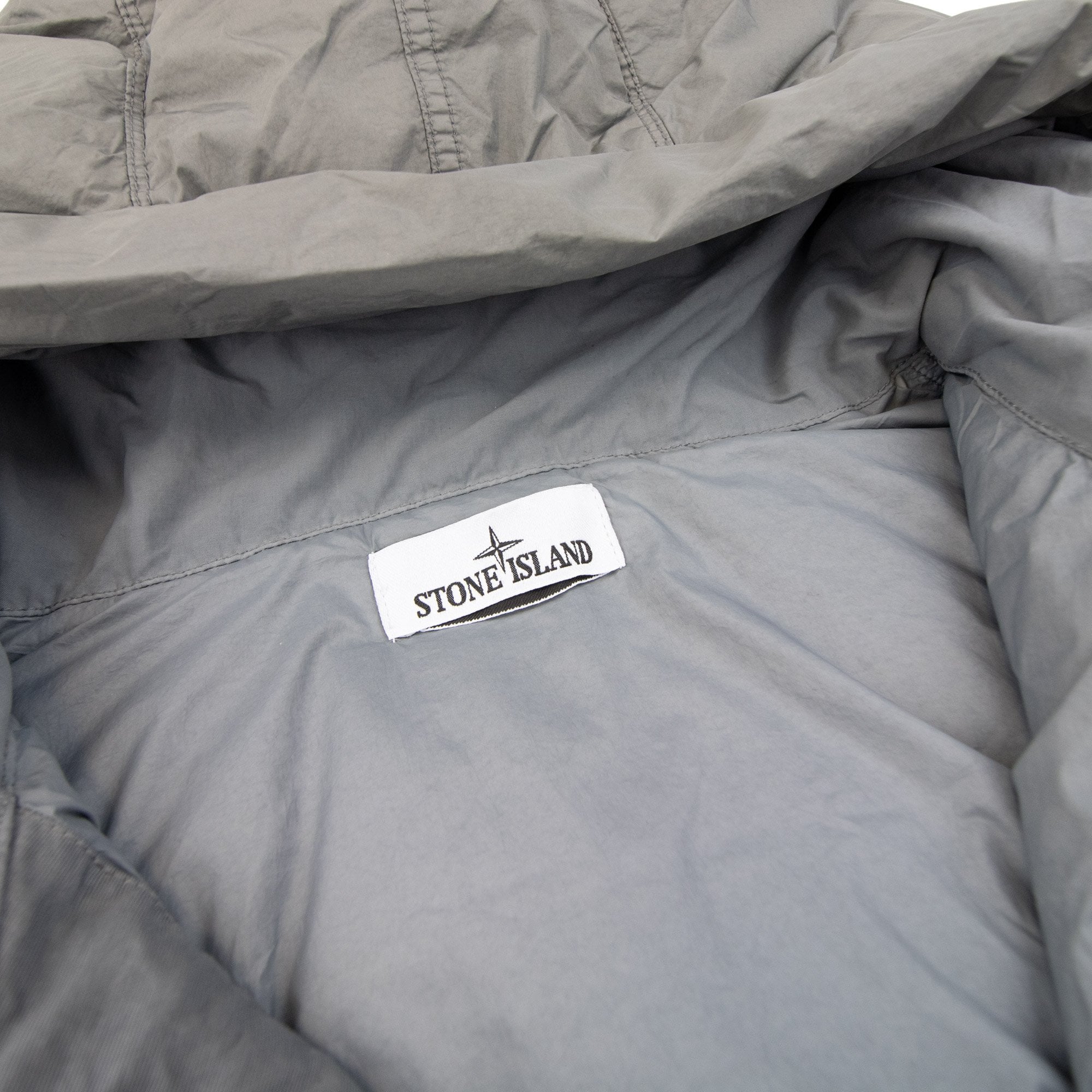 Stone Island 4100012 Crinkle Hooded Down Parka With Wind Resistance Cement V006b