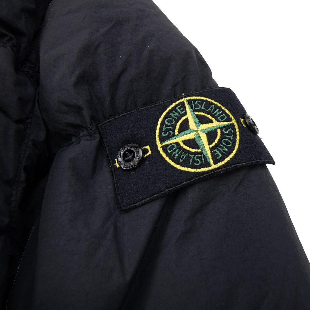 Stone Island 4100012 Crinkle Hooded Down Parka With Wind Resistance Black V0029