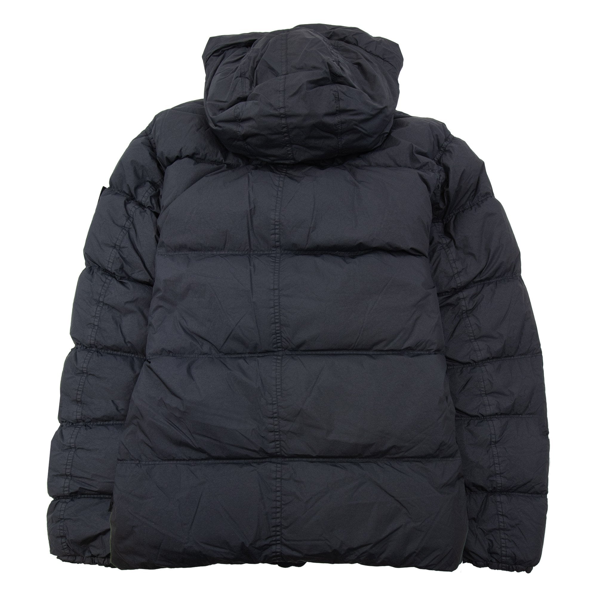 Stone Island 4100012 Crinkle Hooded Down Parka With Wind Resistance Black V0029