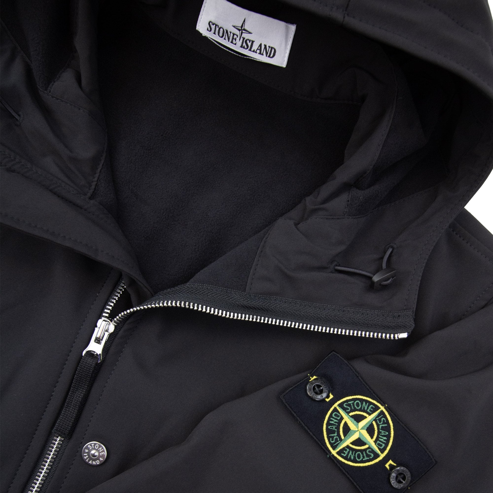 Stone Island Q100004 Soft Shell Jacket With Weather Resistance Membrane Black V0029