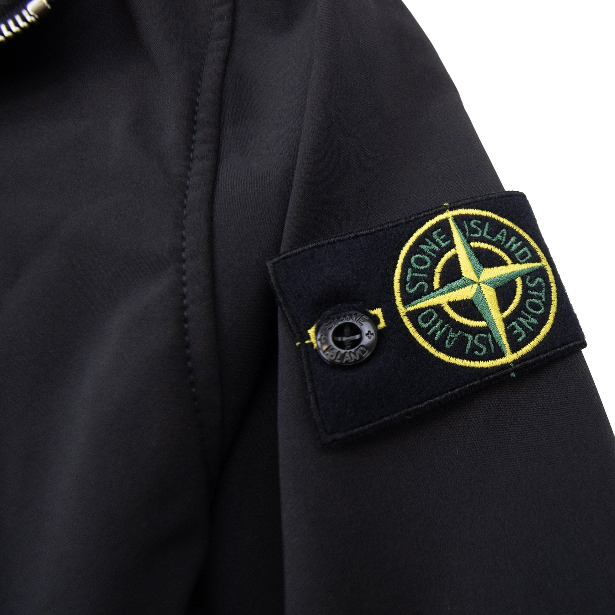 Stone Island Q100004 Soft Shell Jacket With Weather Resistance Membrane Black V0029