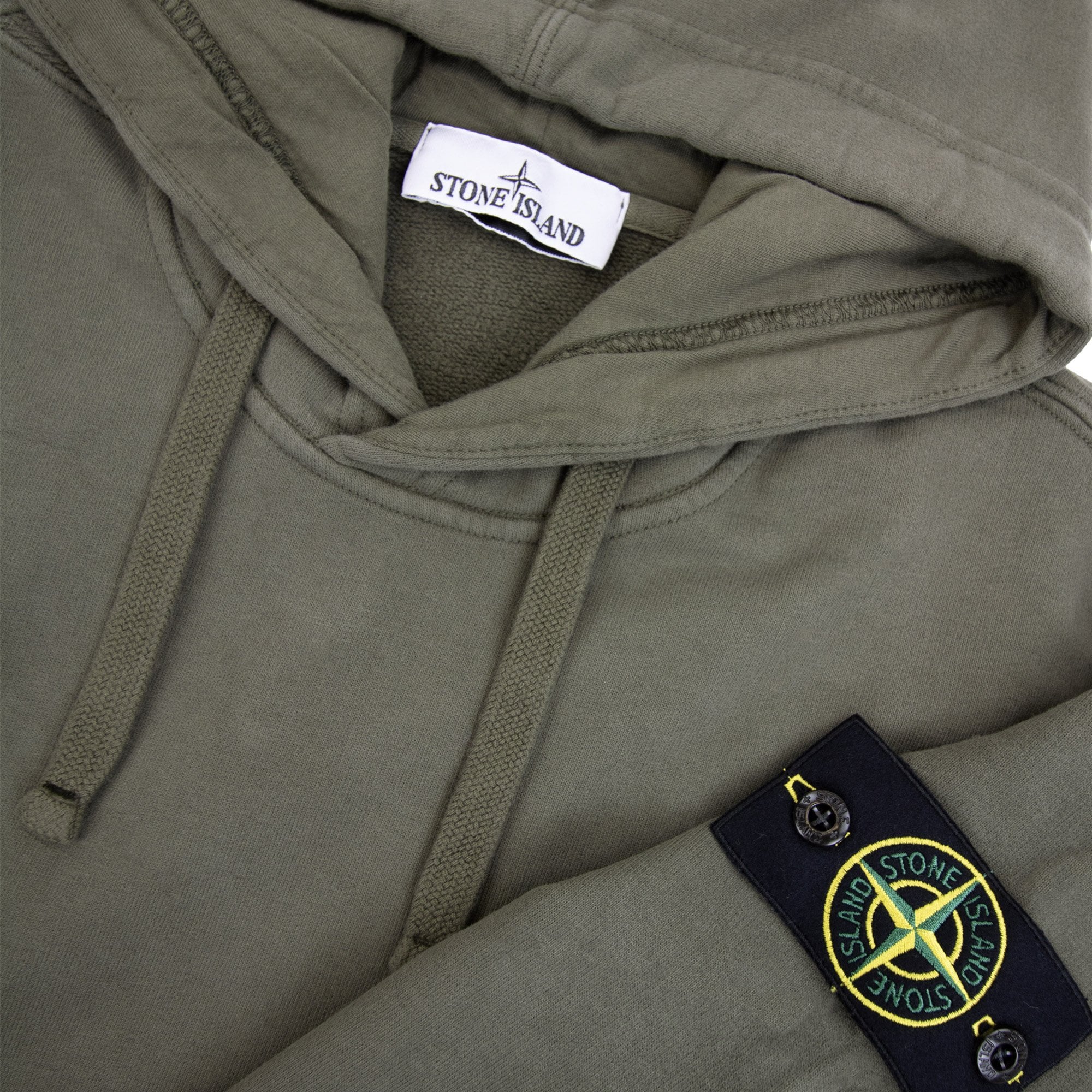 Stone Island 6100029 Hooded Sweatshirt With Pouch Pocket Khaki V0054