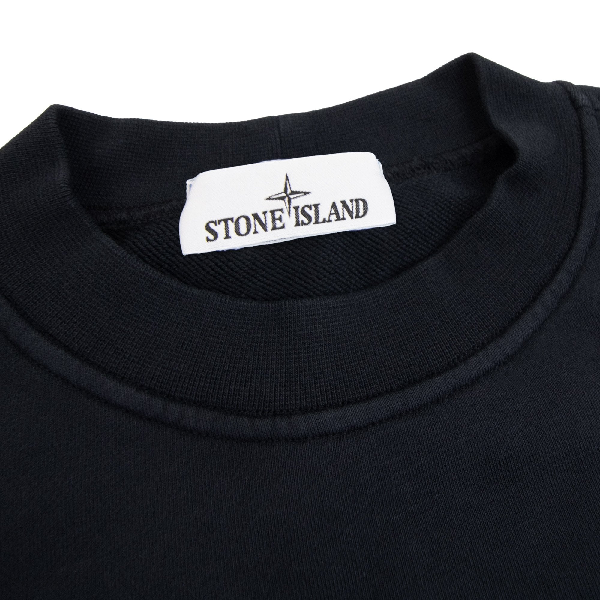 Stone Island 6100018 Oversized-fit Crewneck Sweatshirt With Industrial Four Print Black V0029