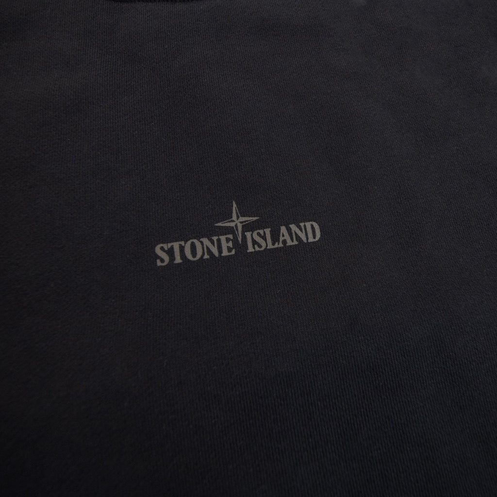Stone Island 6100018 Oversized-fit Crewneck Sweatshirt With Industrial Four Print Black V0029