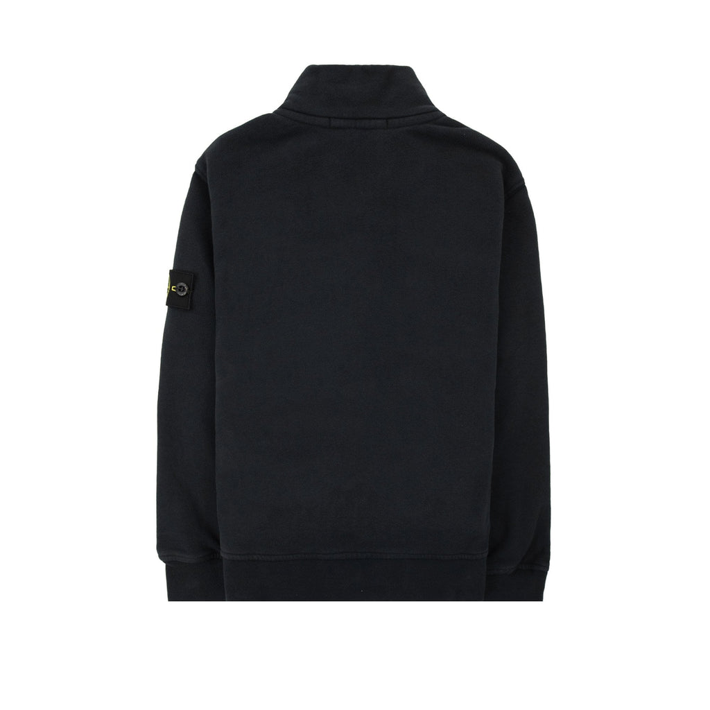Stone Island Junior 6100002 Organic Fleece Zip Up Track Jacket Black V0029