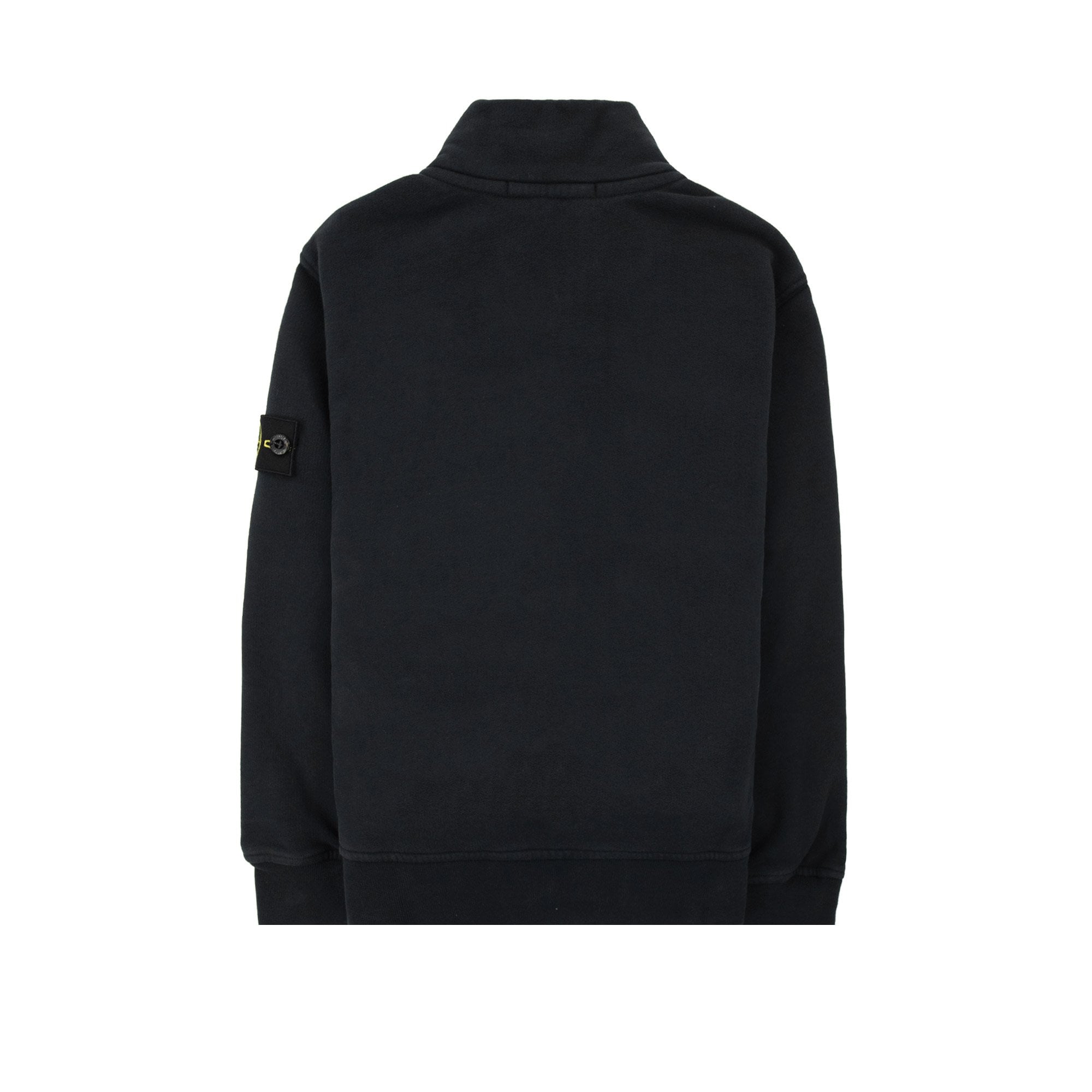 Stone Island Junior 6100002 Organic Fleece Zip Up Track Jacket Black V0029
