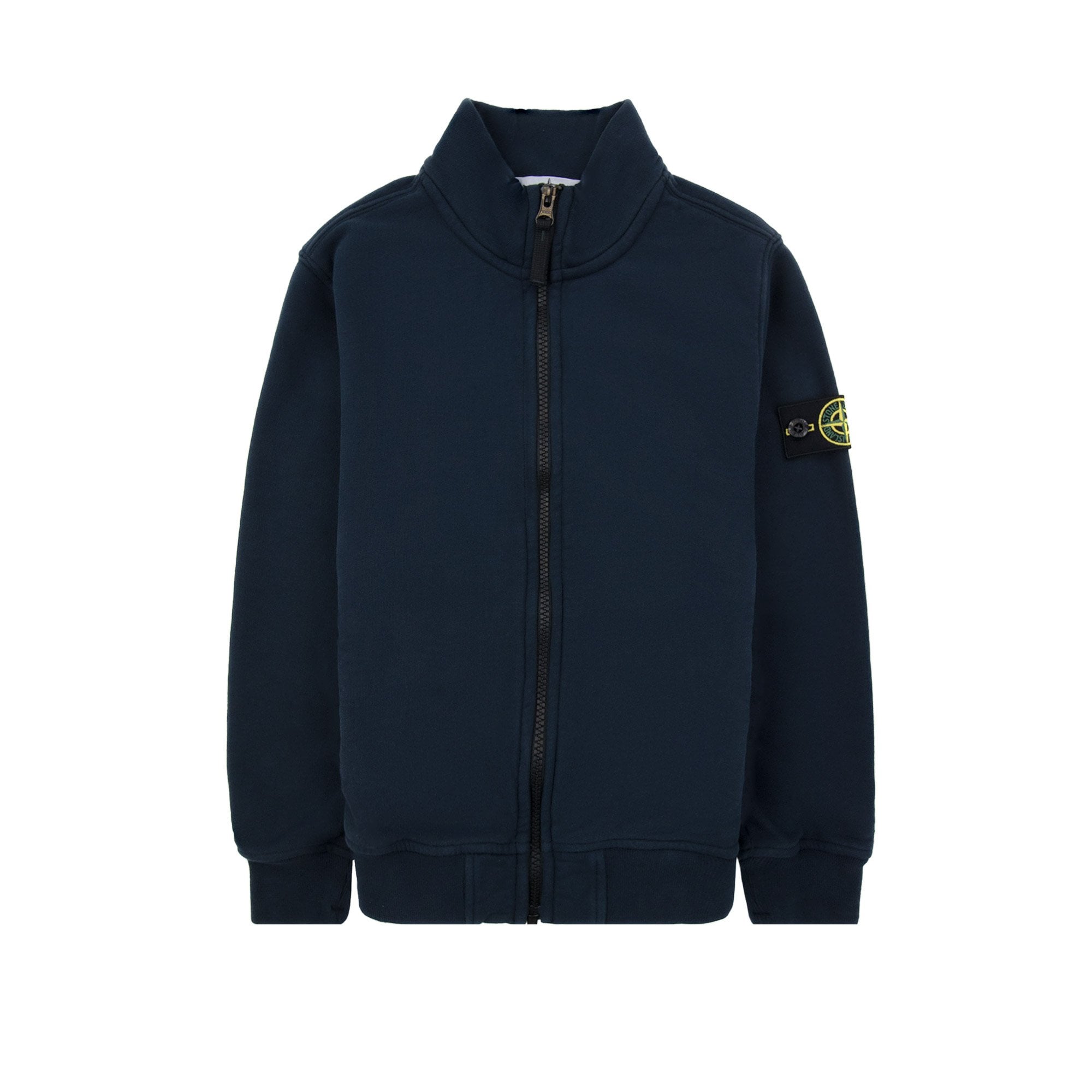Stone Island Junior 6100002 Organic Fleece Zip Up Track Jacket Navy V0020