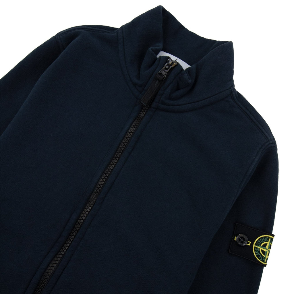 Stone Island Junior 6100002 Organic Fleece Zip Up Track Jacket Navy V0020
