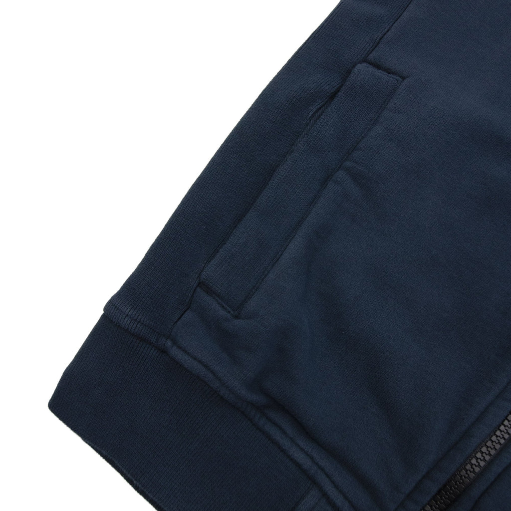 Stone Island Junior 6100002 Organic Fleece Zip Up Track Jacket Navy V0020