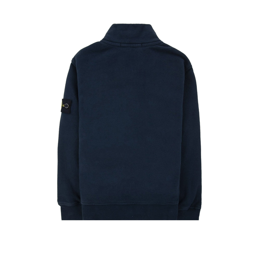 Stone Island Junior 6100002 Organic Fleece Zip Up Track Jacket Navy V0020