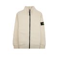 Stone Island Junior 6100002 Organic Fleece Zip Up Track Jacket Ivory V0093