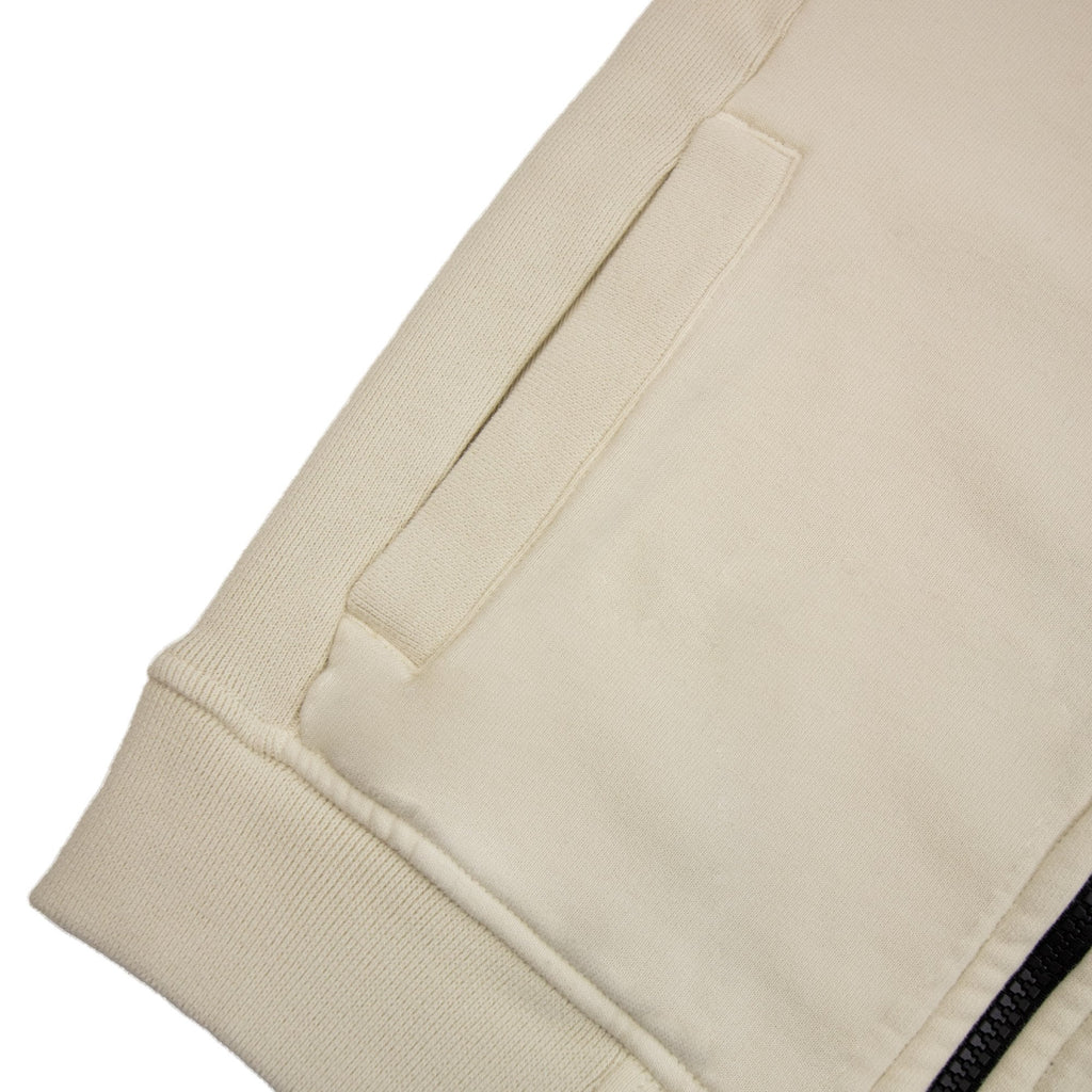 Stone Island Junior 6100002 Organic Fleece Zip Up Track Jacket Ivory V0093