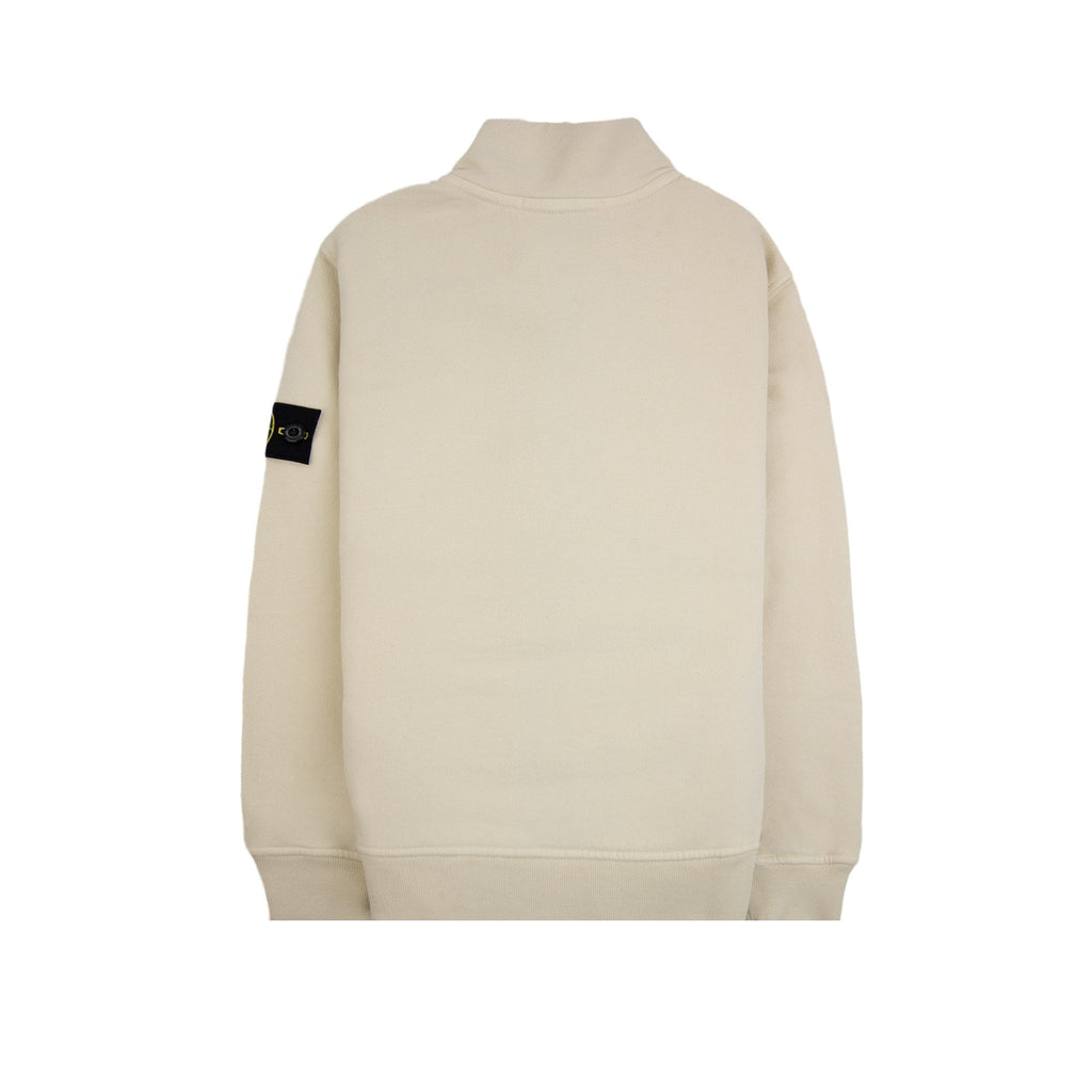 Stone Island Junior 6100002 Organic Fleece Zip Up Track Jacket Ivory V0093