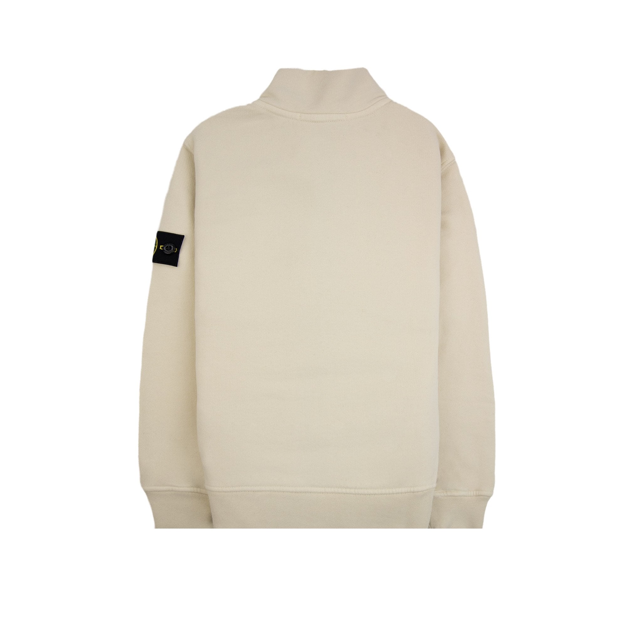 Stone Island Junior 6100002 Organic Fleece Zip Up Track Jacket Ivory V0093