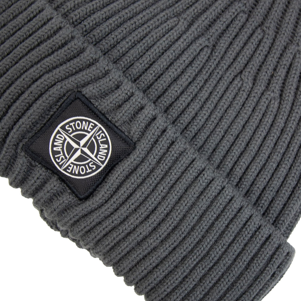 Stone Island N100002 Full Rib Wool Beanie Dark Grey V0062