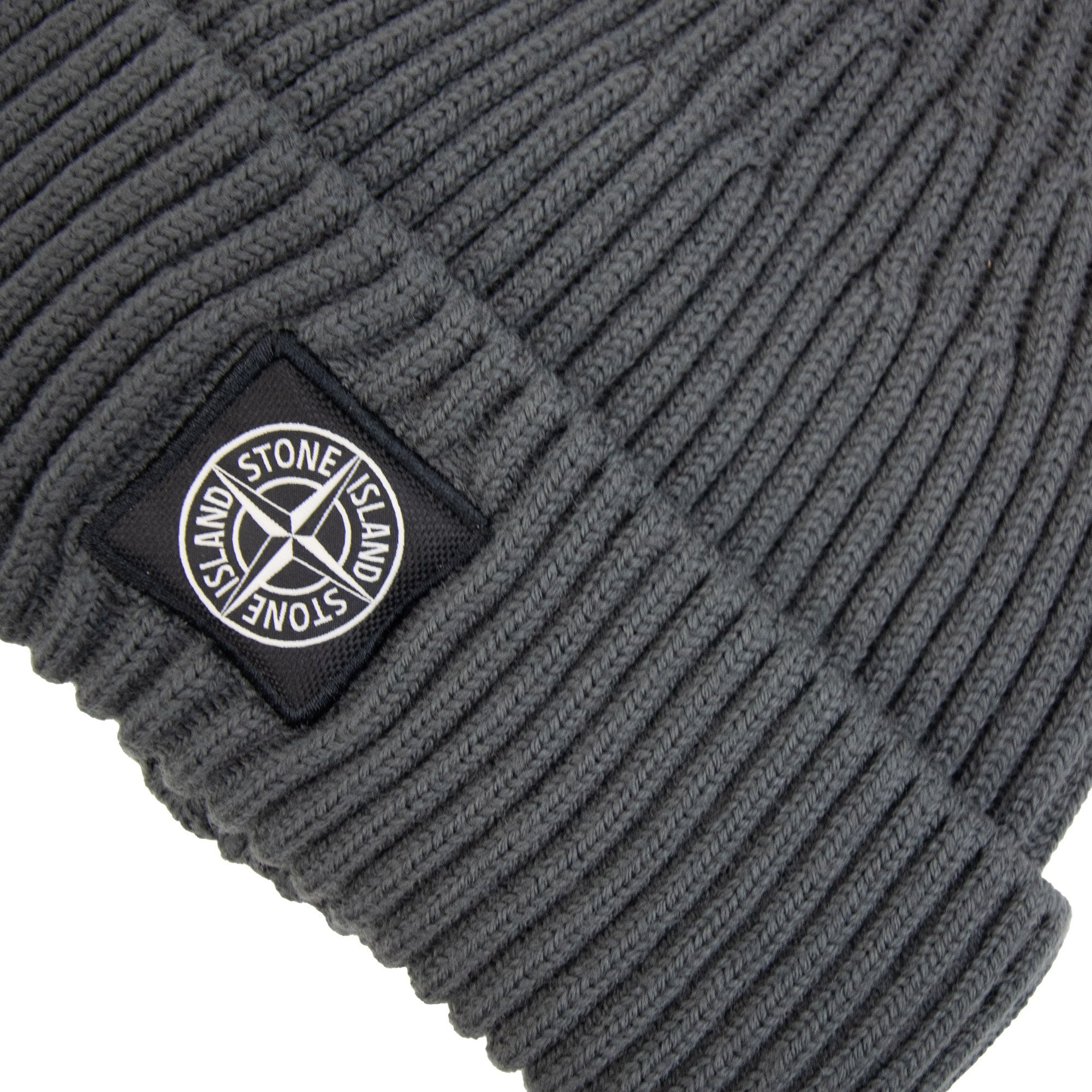 Stone Island N100002 Full Rib Wool Beanie Dark Grey V0062