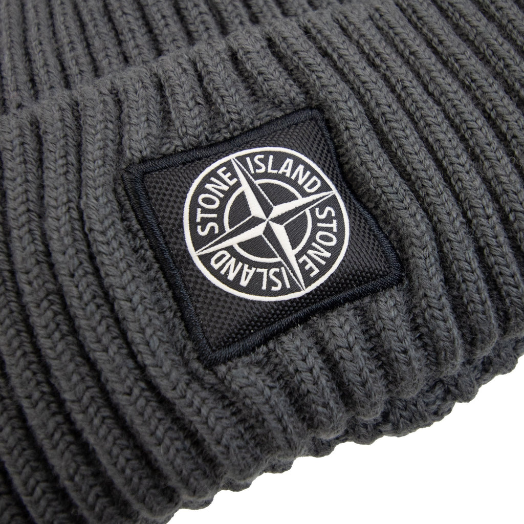 Stone Island N100002 Full Rib Wool Beanie Dark Grey V0062