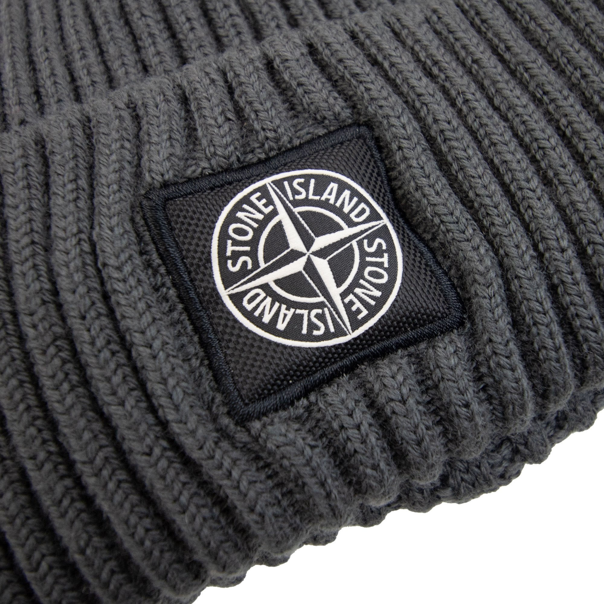 Stone Island N100002 Full Rib Wool Beanie Dark Grey V0062
