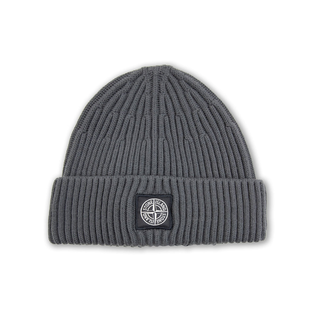 Stone Island N100002 Full Rib Wool Beanie Dark Grey V0062