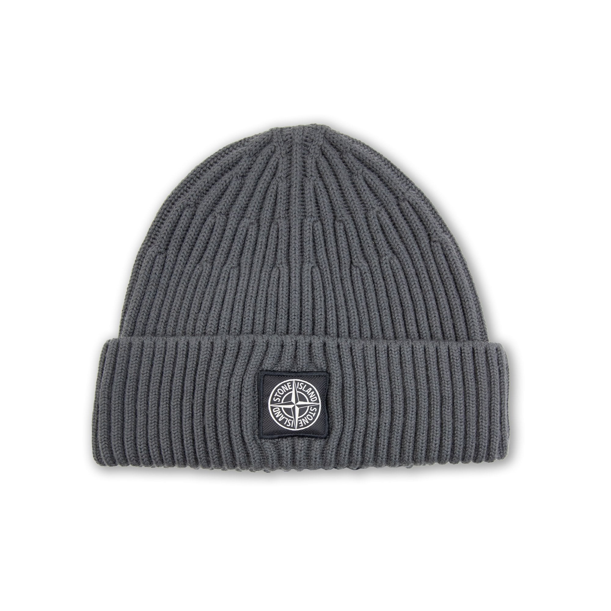 Stone Island N100002 Full Rib Wool Beanie Dark Grey V0062