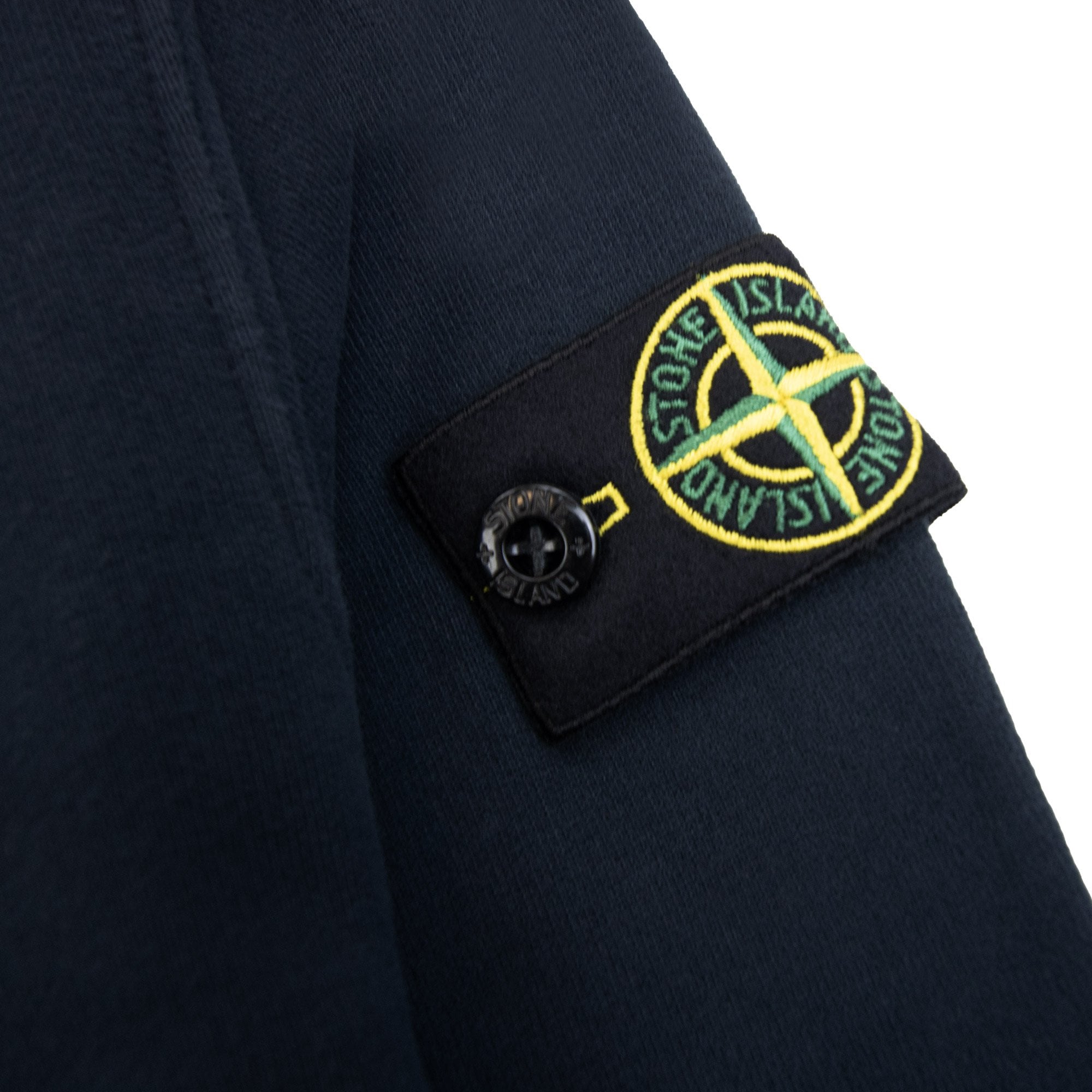 Stone Island Junior 6100003 Fleece Ribbed Details Zip Up Sweatshirt Navy V0020