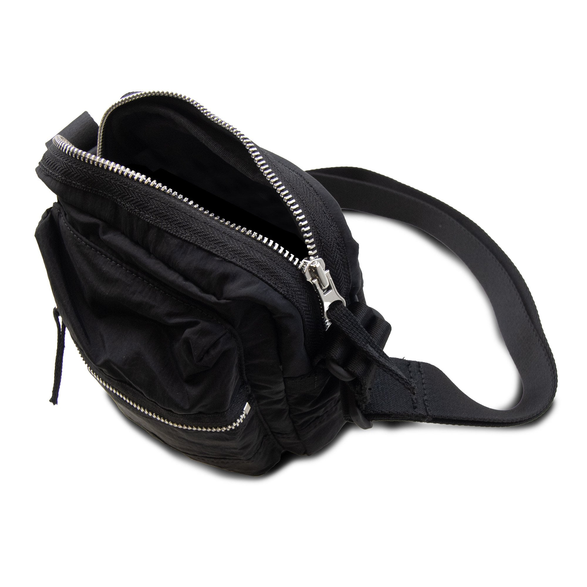 Stone Island 9200015 Nylon Pouch Bag With Front Pocket And Ripstop Lining Black V0029