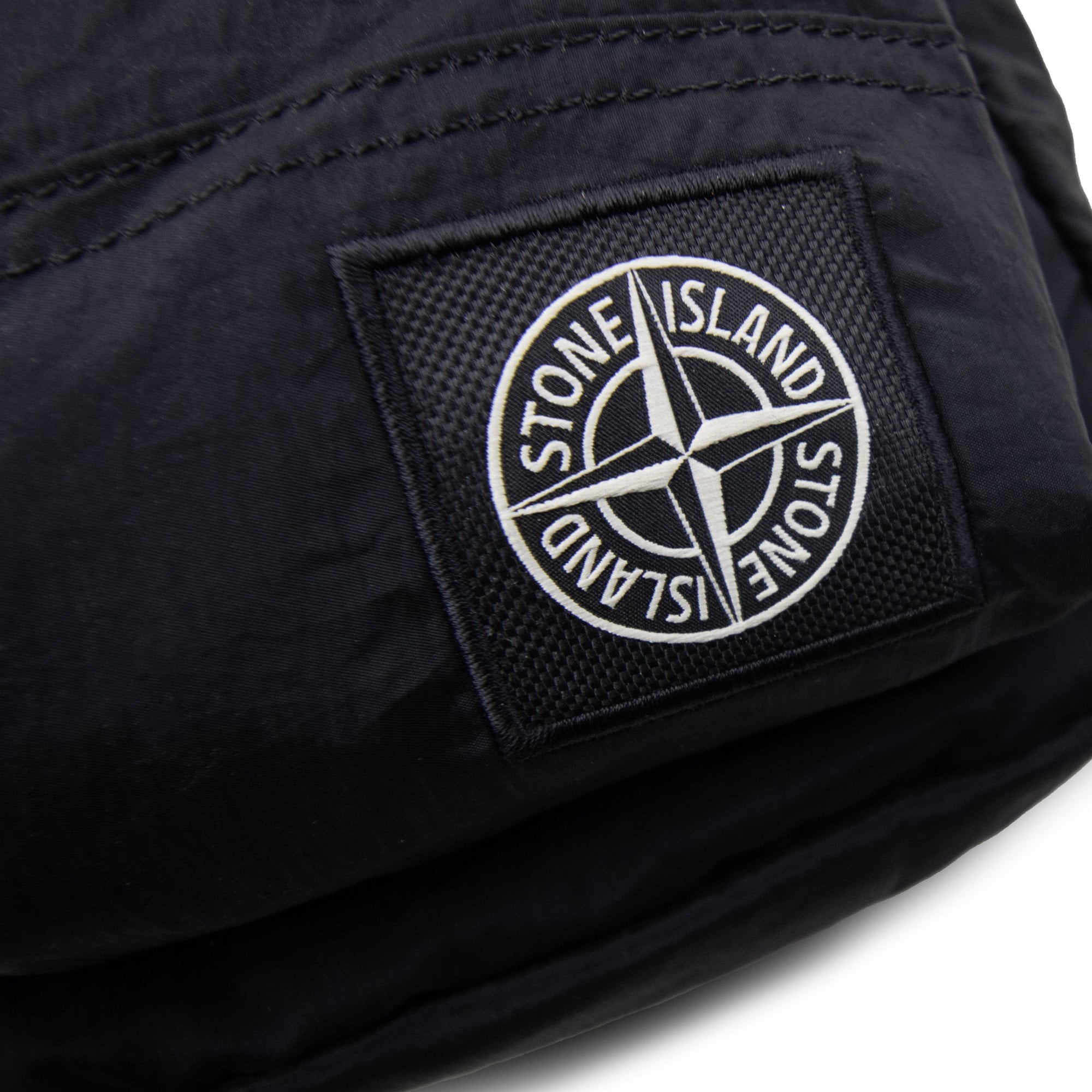 Stone Island 9200015 Nylon Pouch Bag With Front Pocket And Ripstop Lining Black V0029
