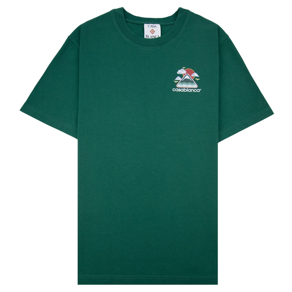 Casablanca Montagne Ondulee Screen Printed T Shirt Green