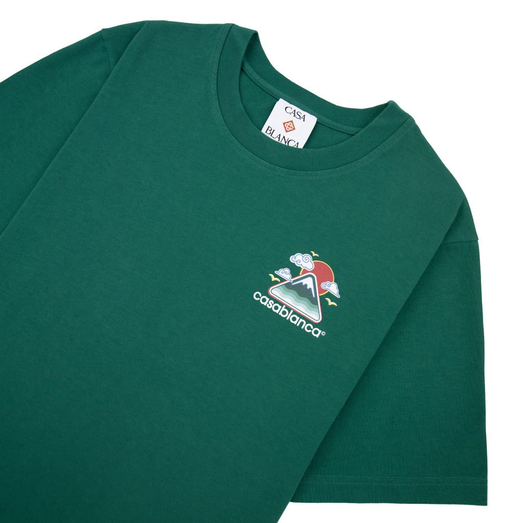 Casablanca Montagne Ondulee Screen Printed T Shirt Green