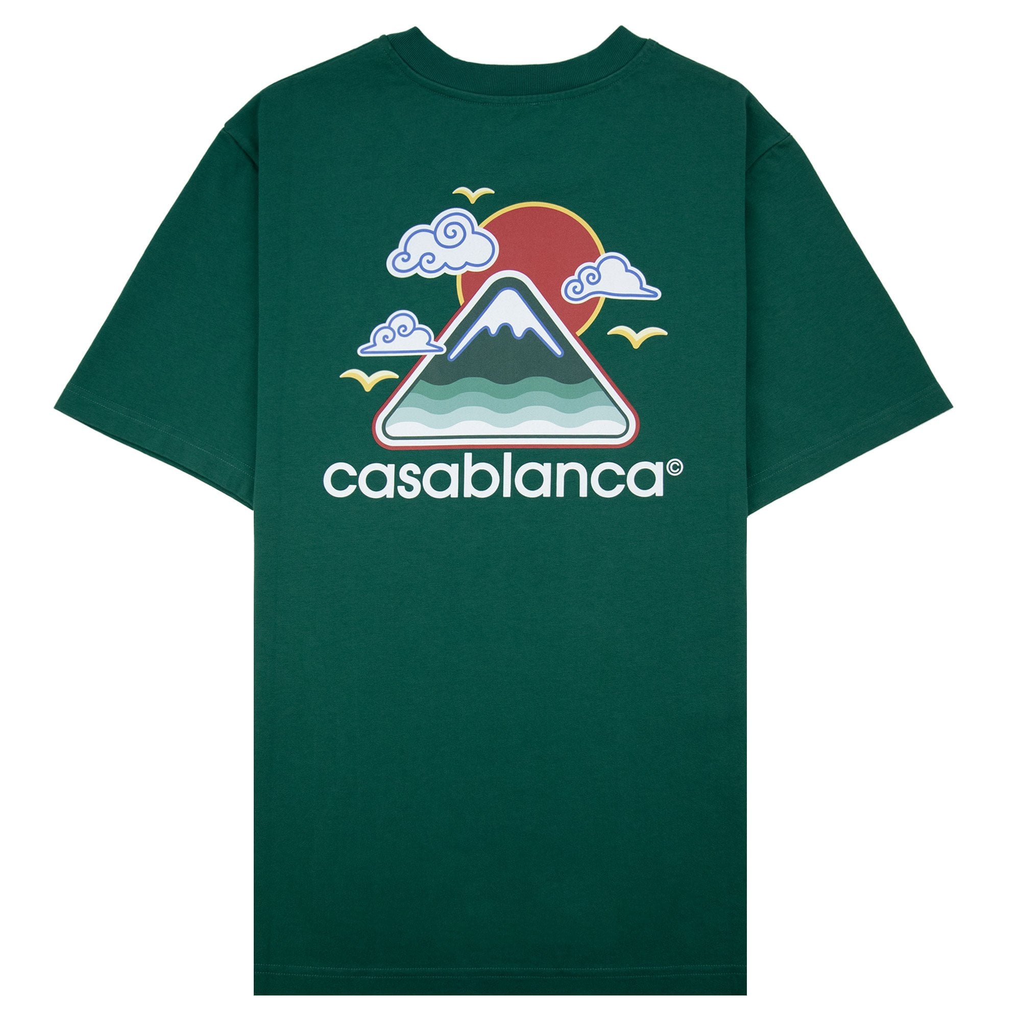 Casablanca Montagne Ondulee Screen Printed T Shirt Green