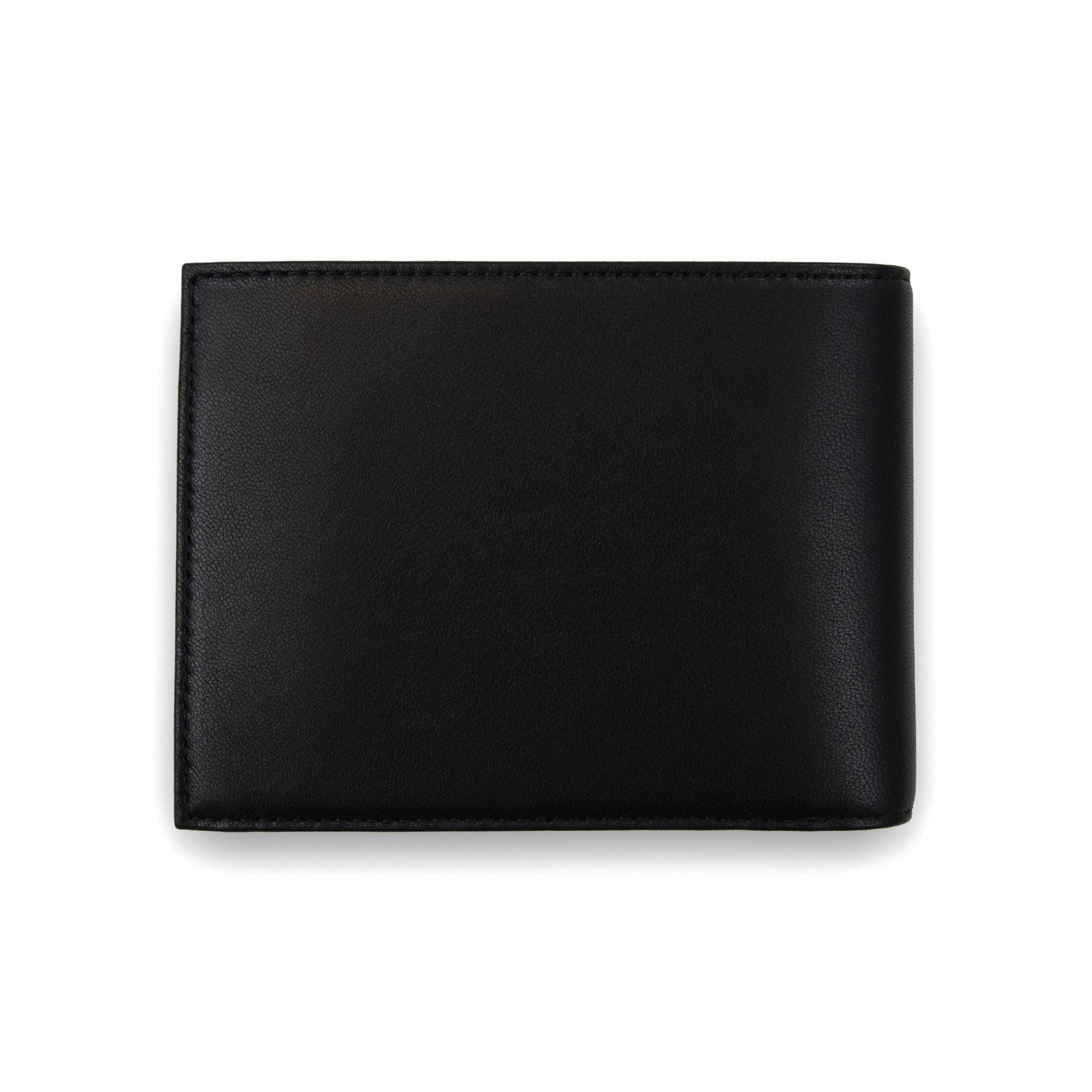 Emporio Armani Nappa Leather Bifold With Geometric Detail Black