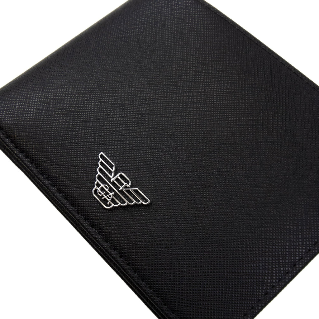 Emporio Armani Asv Regenerated Saffiano Leather Wallet Black