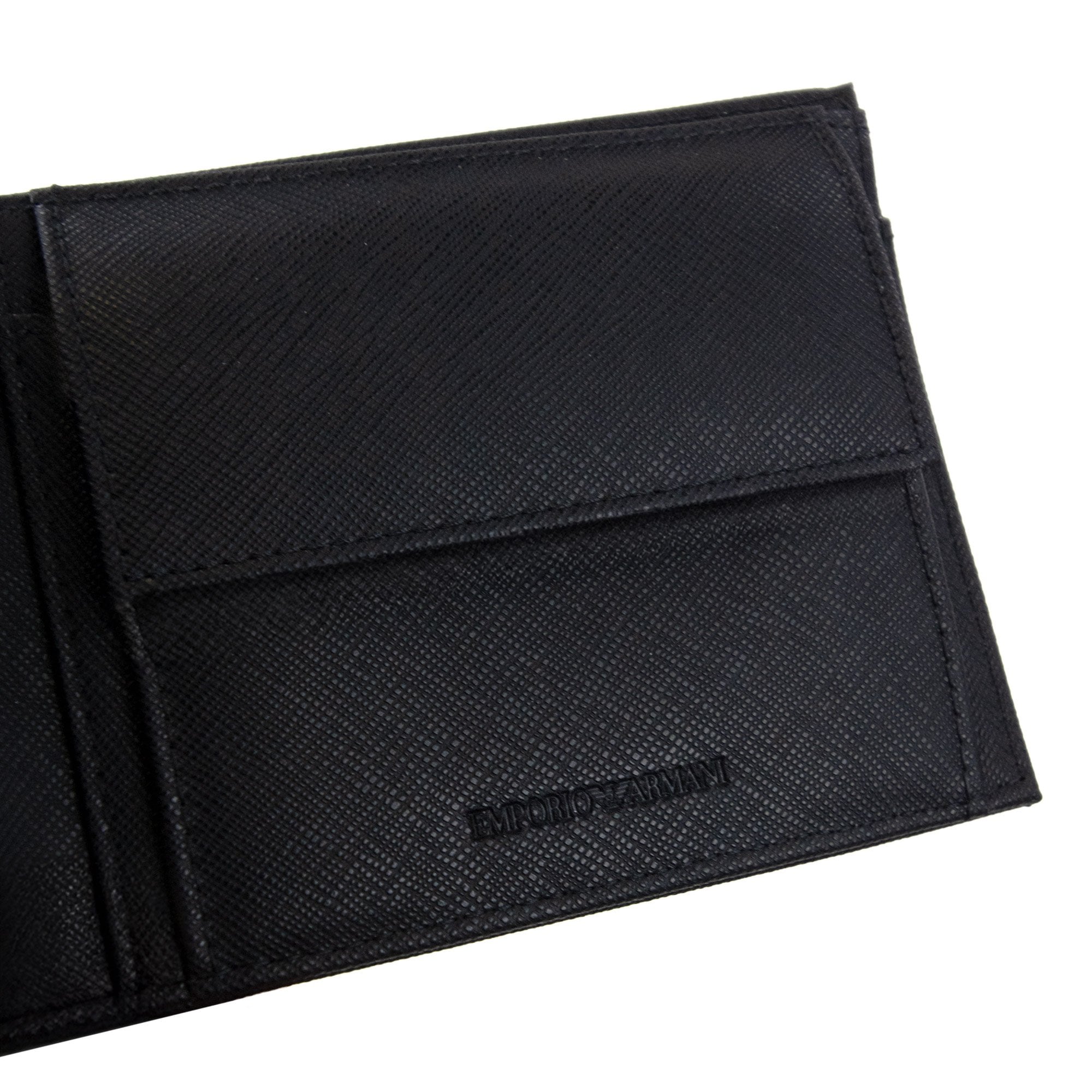 Emporio Armani Asv Regenerated Saffiano Leather Wallet Black