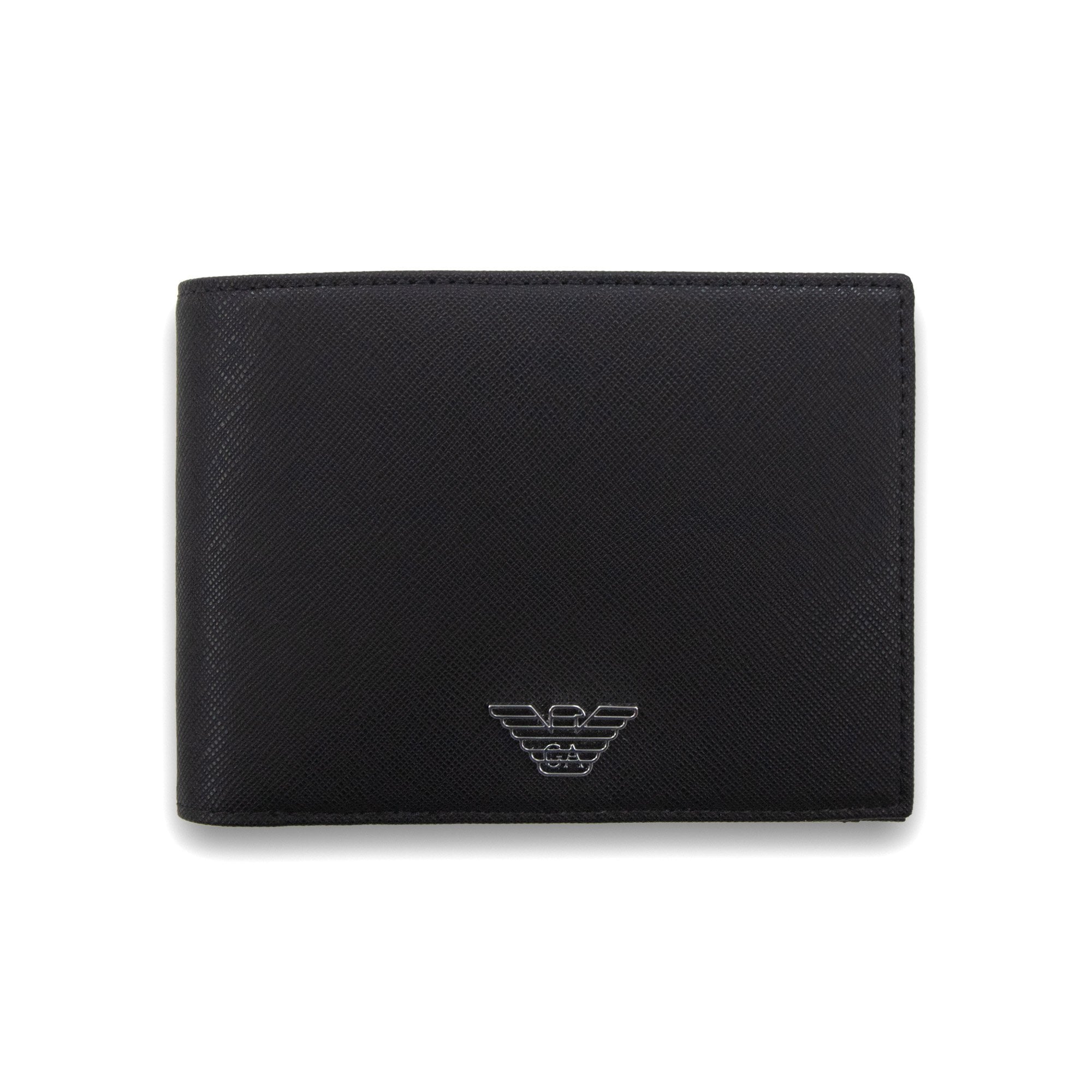Emporio Armani Asv Regenerated Saffiano Leather Wallet Black
